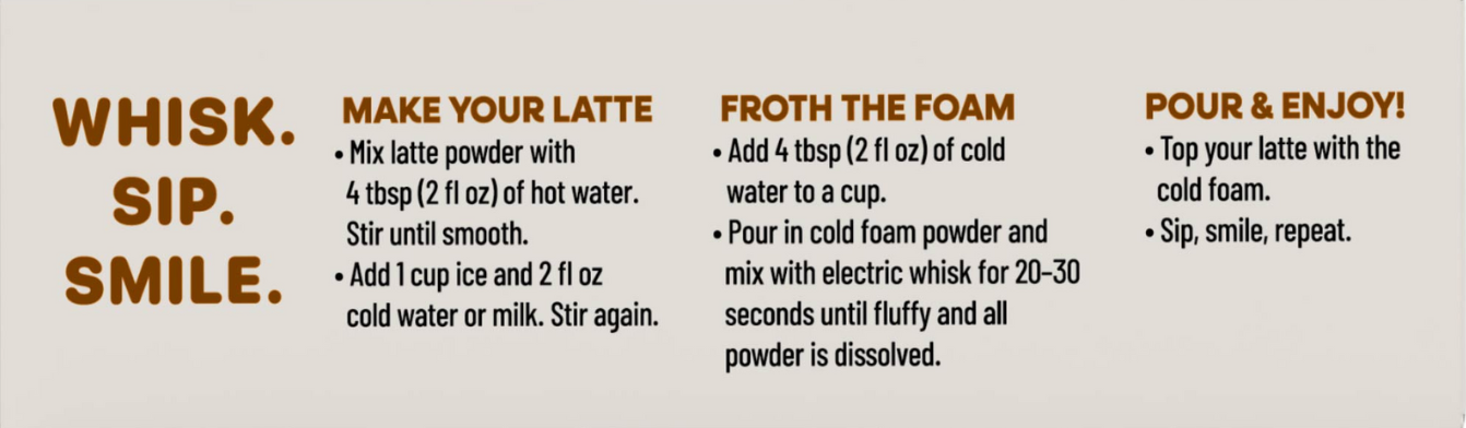 Instant Cold Foam Latte Kit - Variety Starter Pack 8 DRINKS