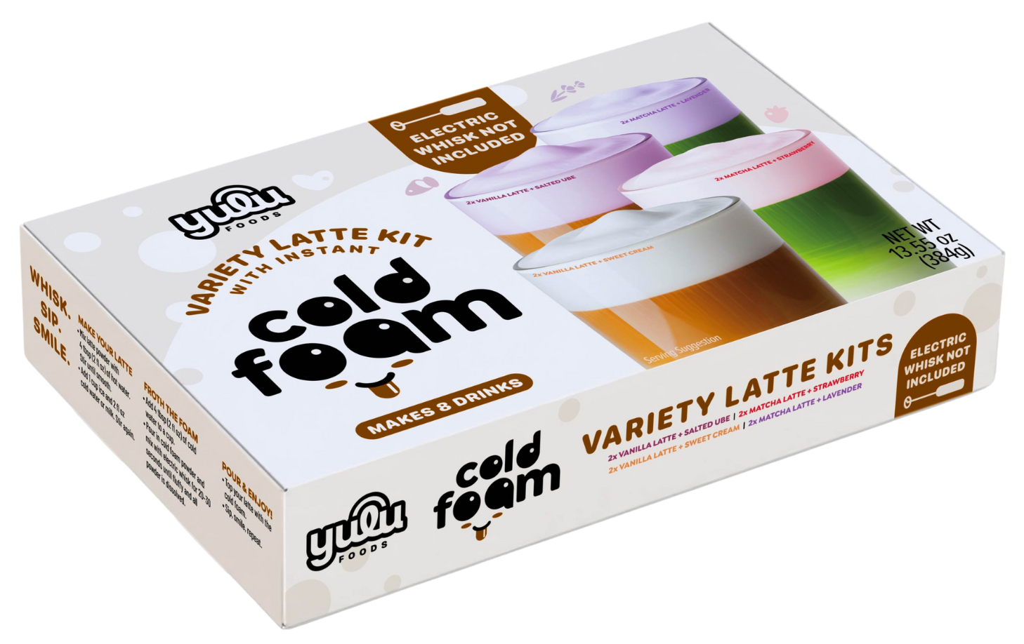 Instant Cold Foam Latte Kit - Variety Starter Pack 8 DRINKS