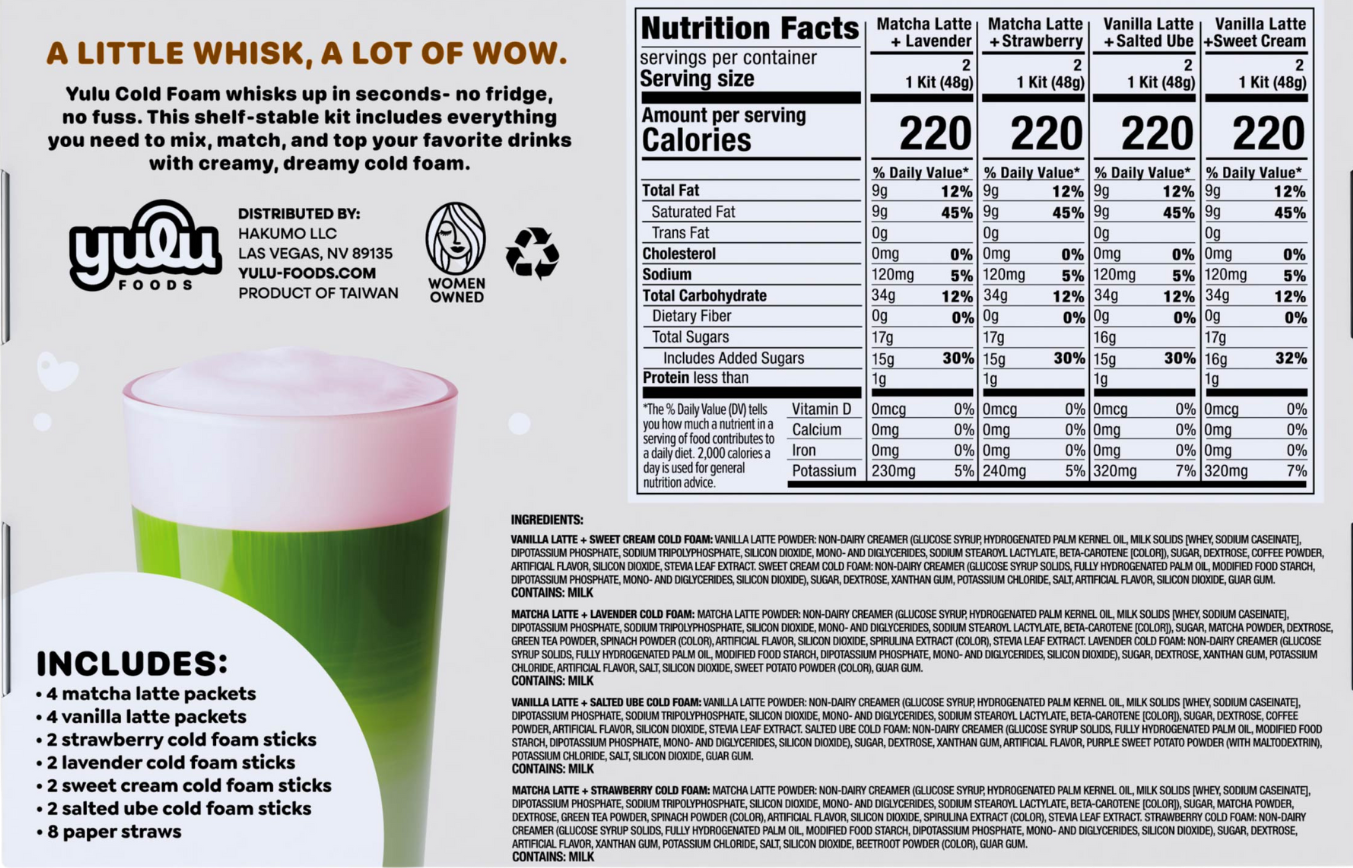 Instant Cold Foam Latte Kit - Variety Starter Pack 8 DRINKS