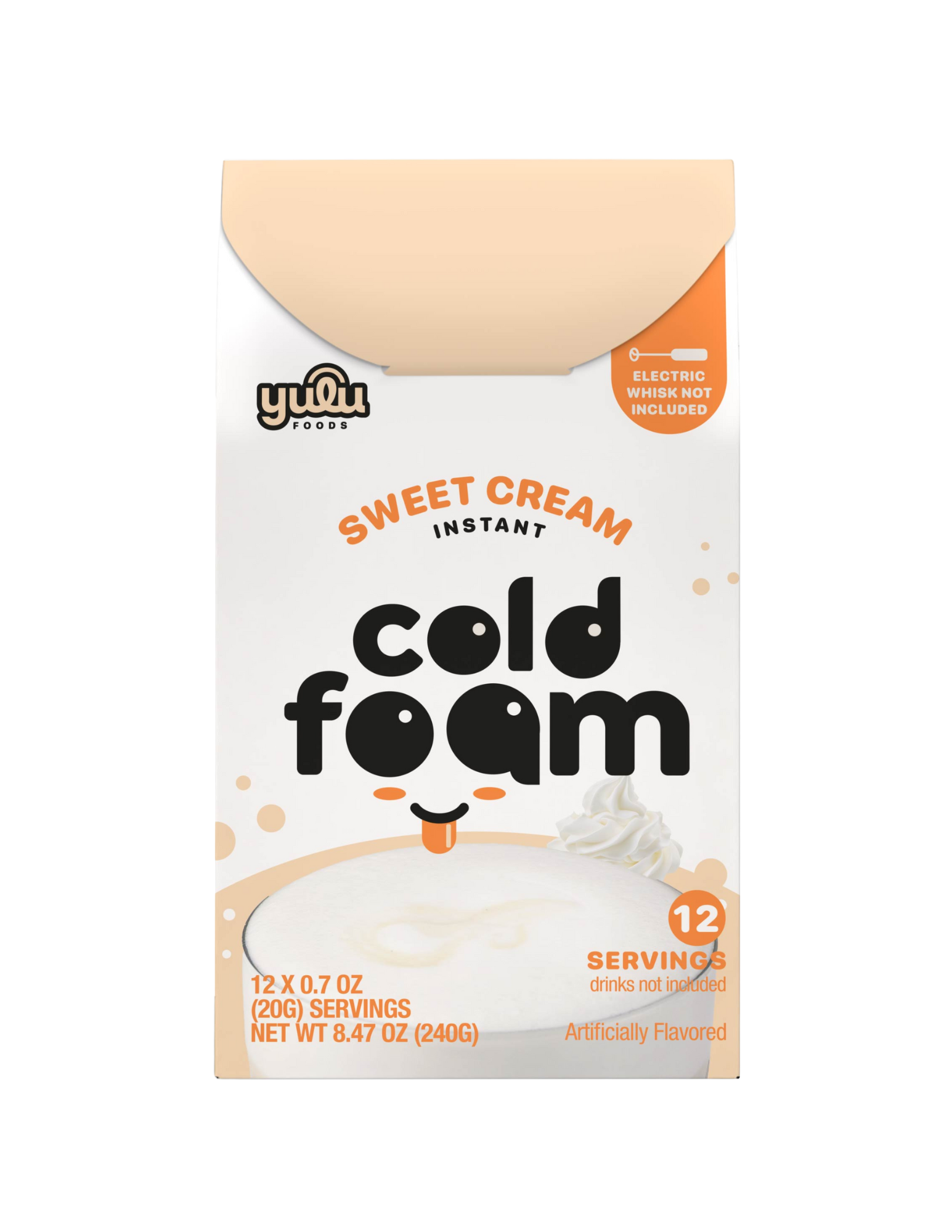Yulu - Instant Cold Foam Sticks 12ct - Sweet Cream NET WT 8.47 oz (240g)