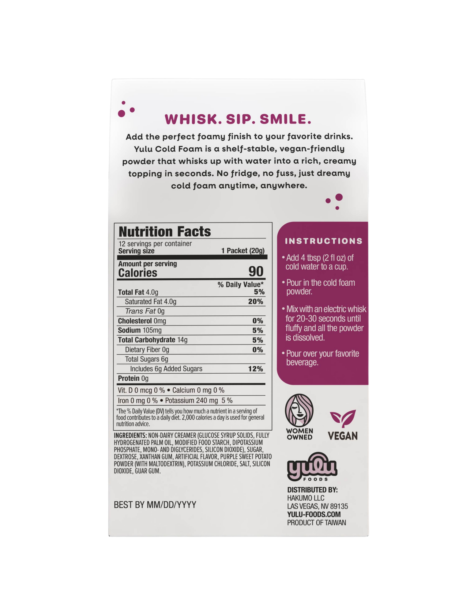 Yulu - Instant Cold Foam Sticks 12ct - Salted Ube