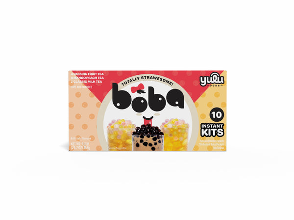 Yulu Foods Instant Bubble Pearl Variety Milk & Fruity Tea Kit with Authentic Brown Sugar and Fruity Tapioca Pearls