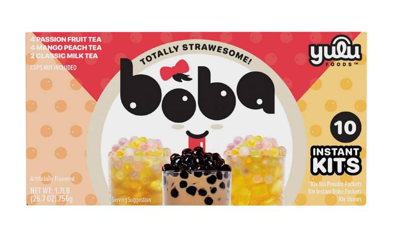 Yulu Foods Instant Bubble Pearl Variety Milk & Fruity Tea Kit with Authentic Brown Sugar and Fruity Tapioca Pearls