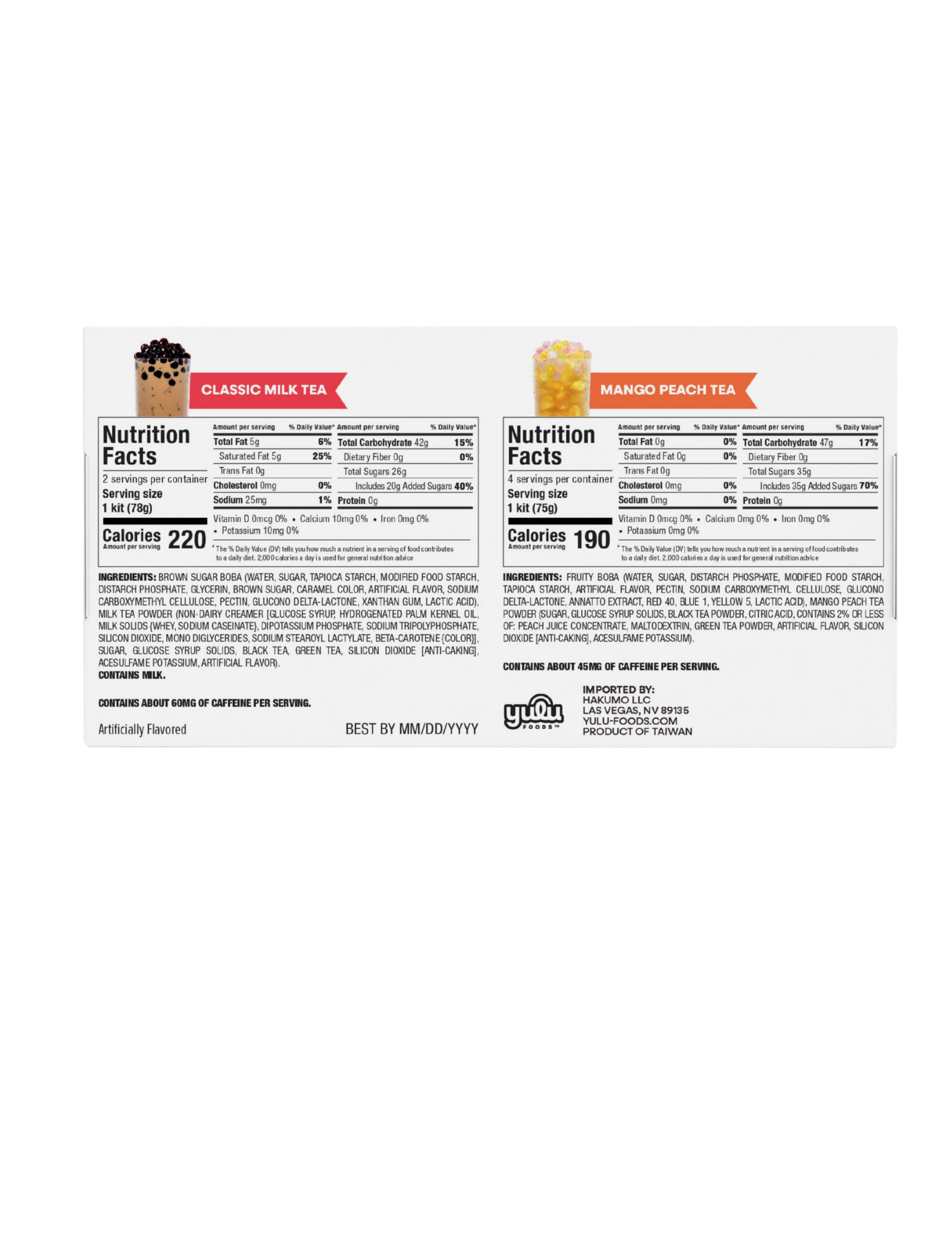 Yulu 10drink Variety No2- 2/classic 4/passion 4/mango