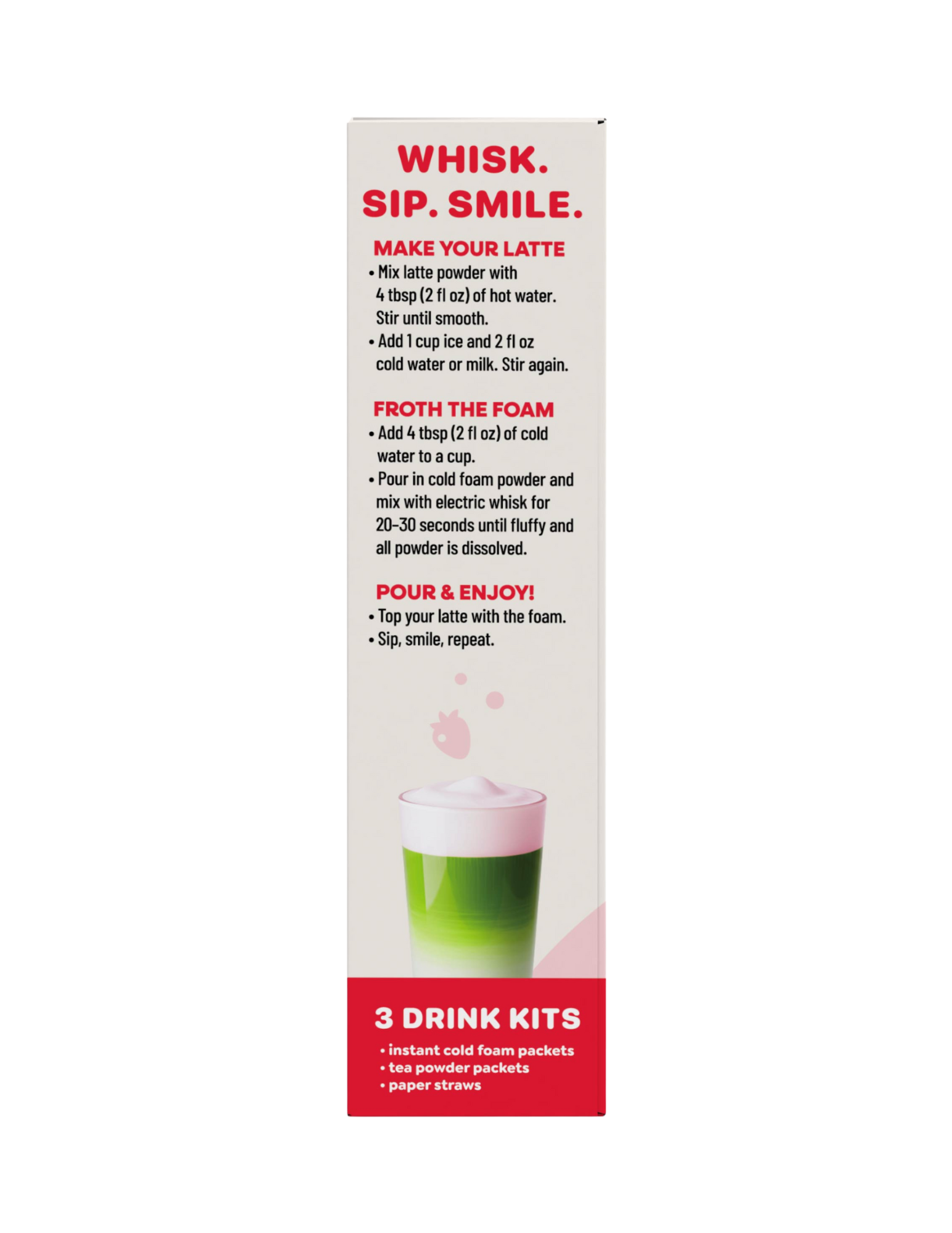 Instant Cold Foam Latte Kit – Matcha Latte w/ Strawberry Cold Foam