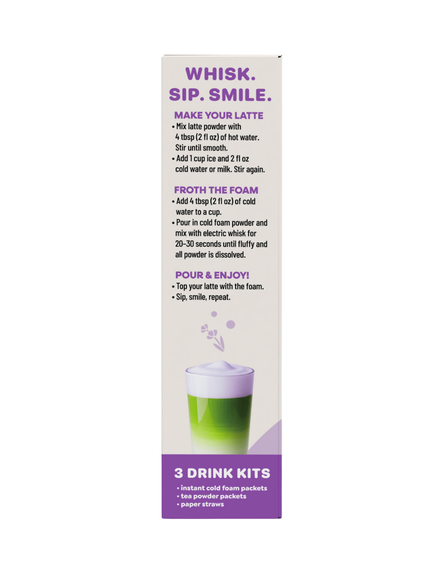 Instant Cold Foam Latte Kit - Matcha Latte w/ Lavender Foam 3 SETS