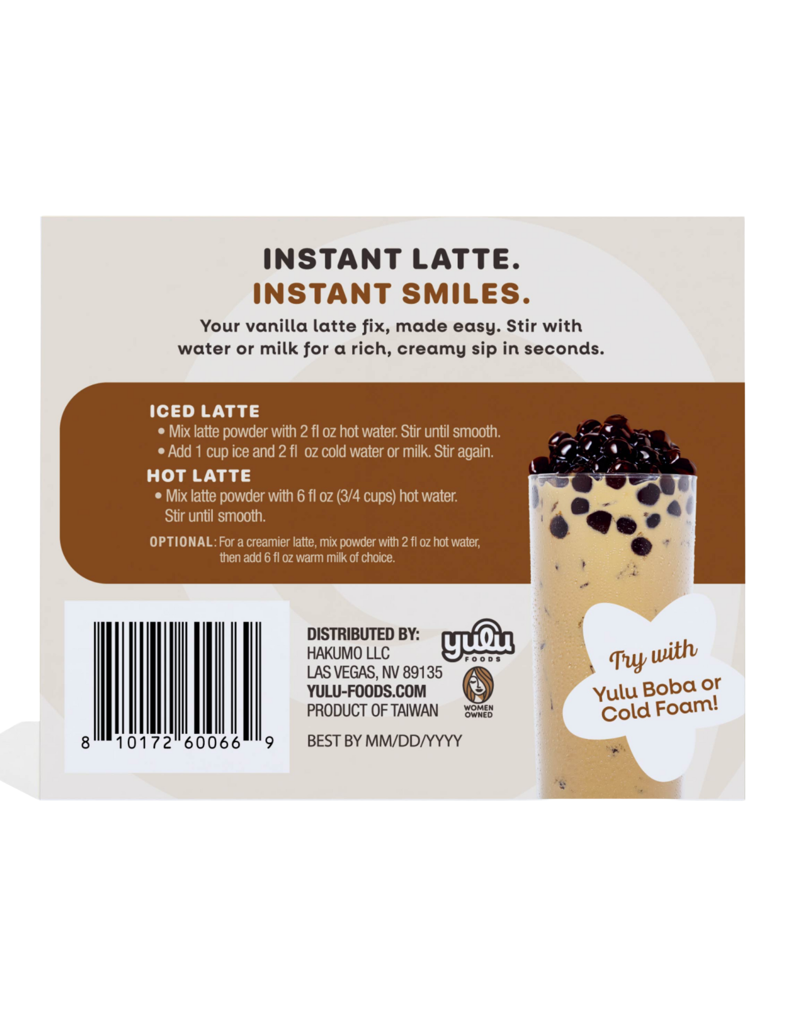 Yulu - Instant Vanilla Latte Mix - 12 Servings