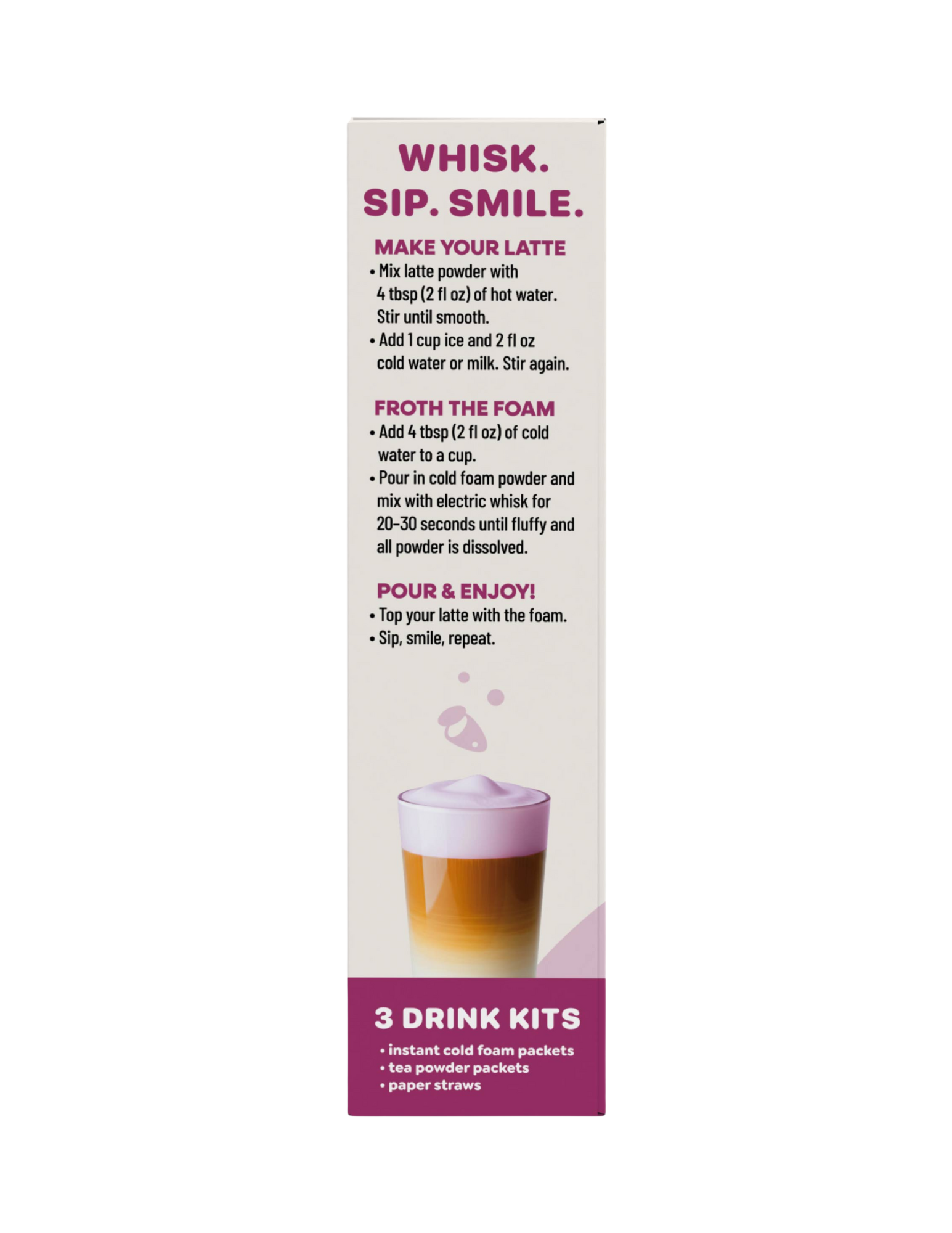 Instant Cold Foam Latte Kit - Vanilla Latte w/ Salted Ube Cold Foam 3 SETS