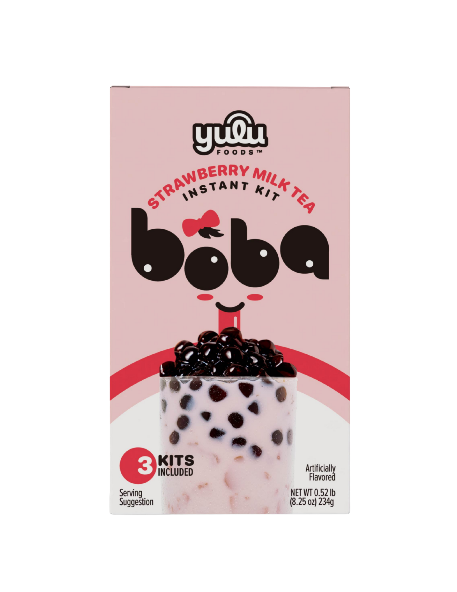 Strawberry Milk Tea Instant Boba Kit 3 Drinks Set