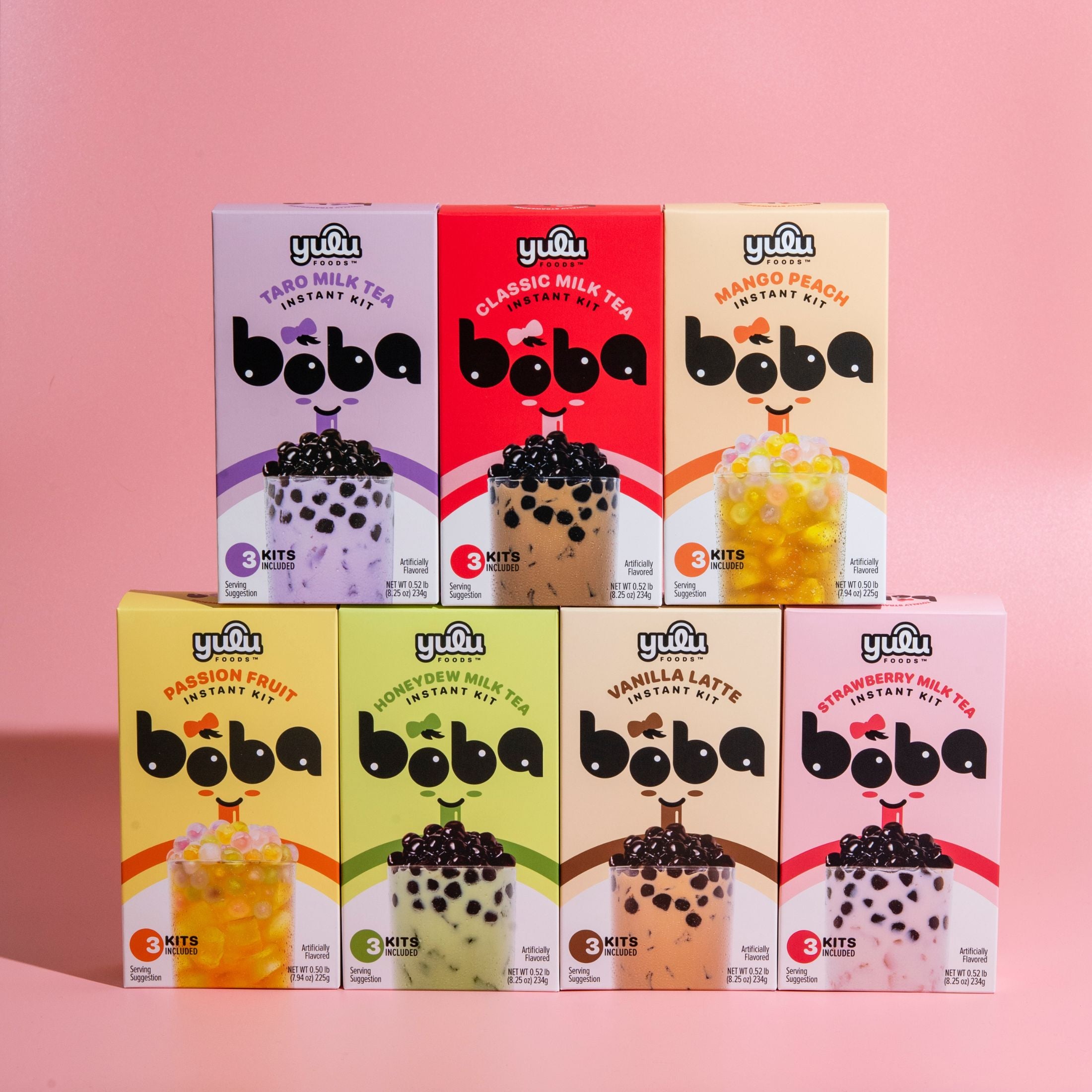Strawberry Milk Tea Instant Boba Kit 3 Drinks Set