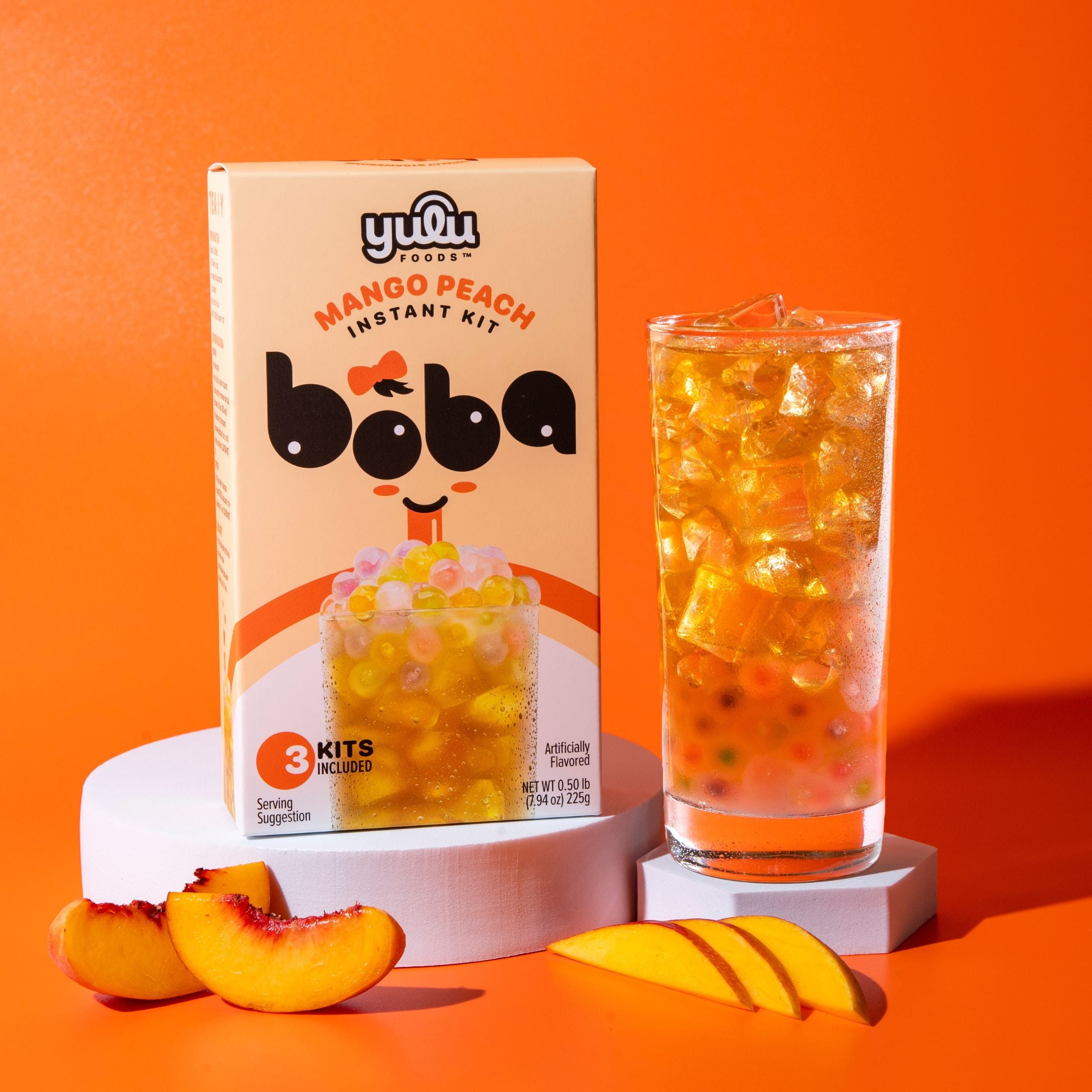 Mango Peach Instant Boba Kit 3 Drinks Set