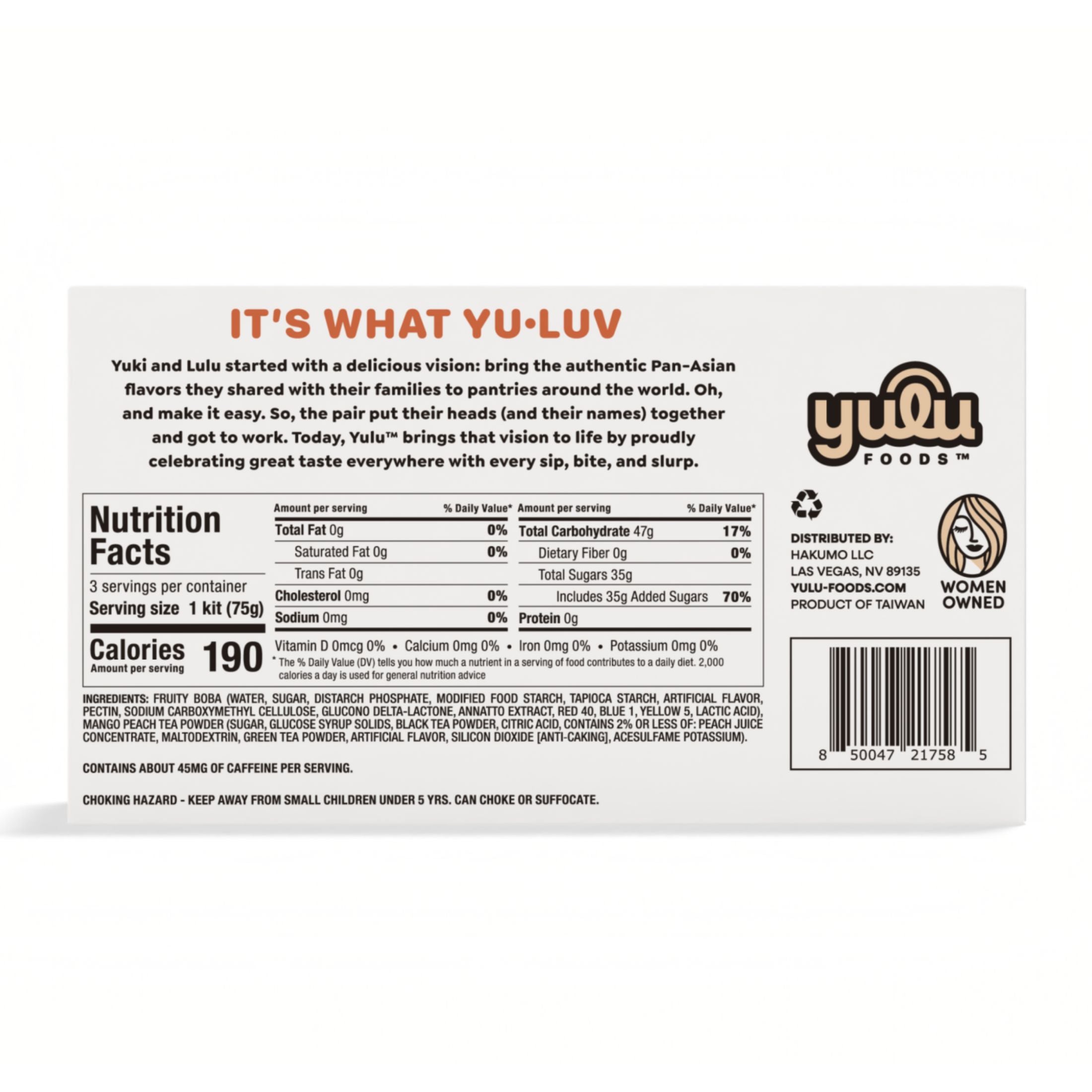 Mango Peach Instant Boba Kit 3 Drinks Set