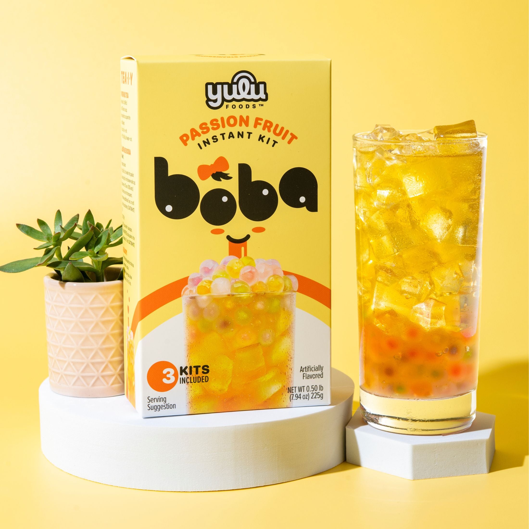 Passion Fruit Instant Boba Kit 3 Drinks Set