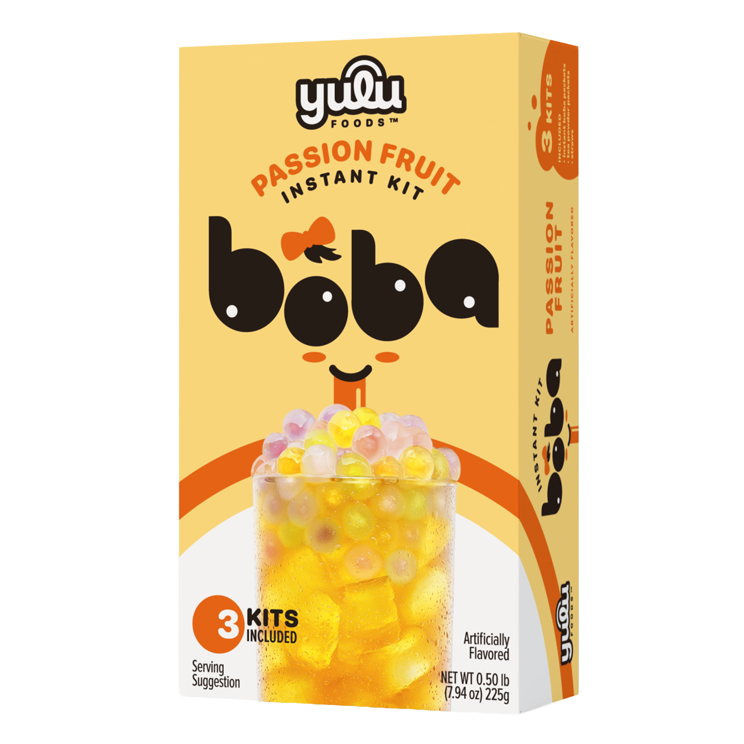 Yulu Yulu Foods Instant Boba Passion Fruit, Bubble Tea Kit, 3 Drinks — product image