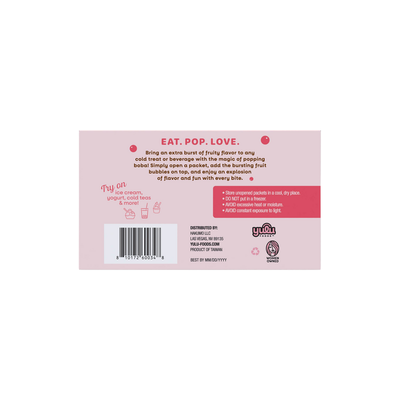 Strawberry Popping Boba 20 Serving