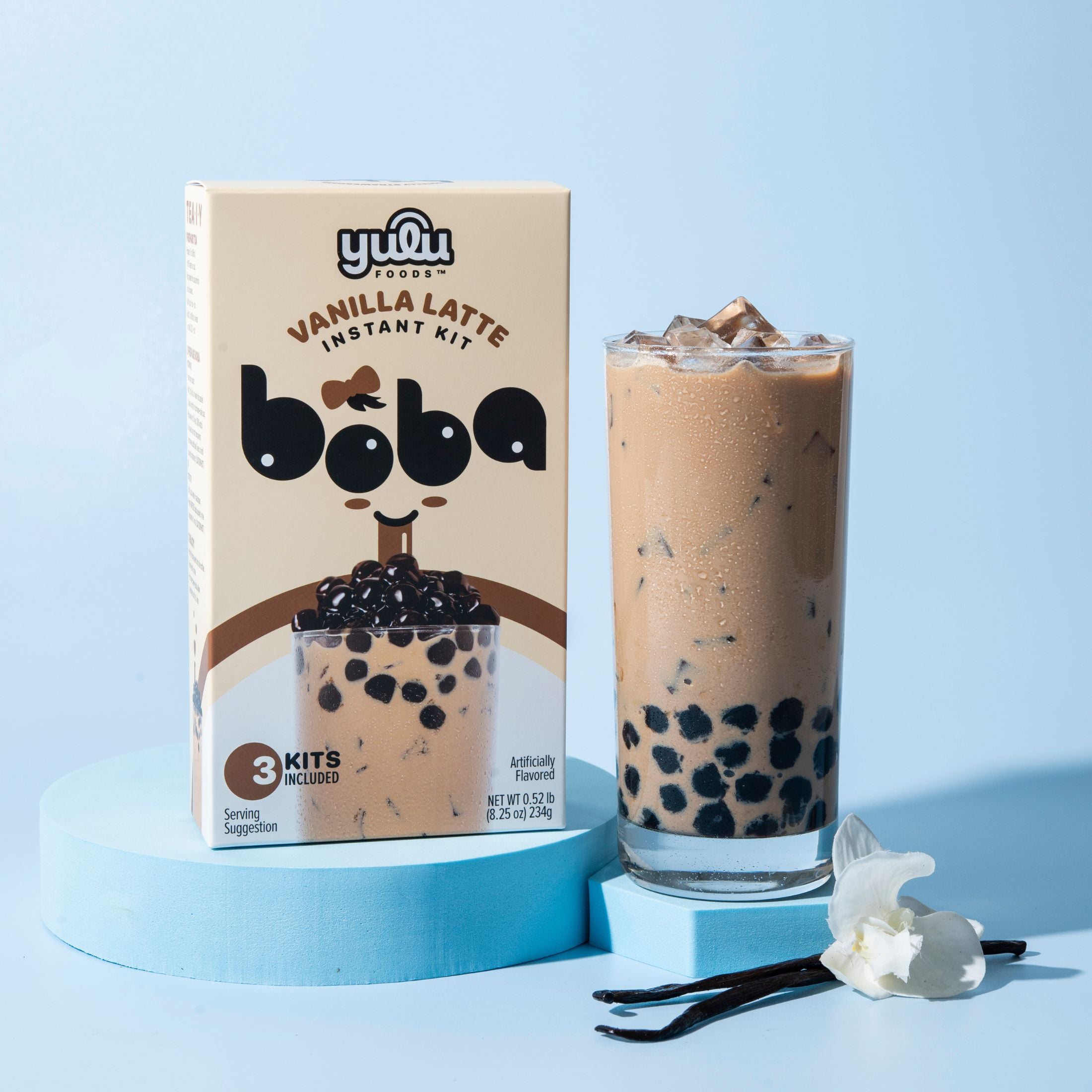Vanilla Latte Instant Boba Kit 3 Drinks Set