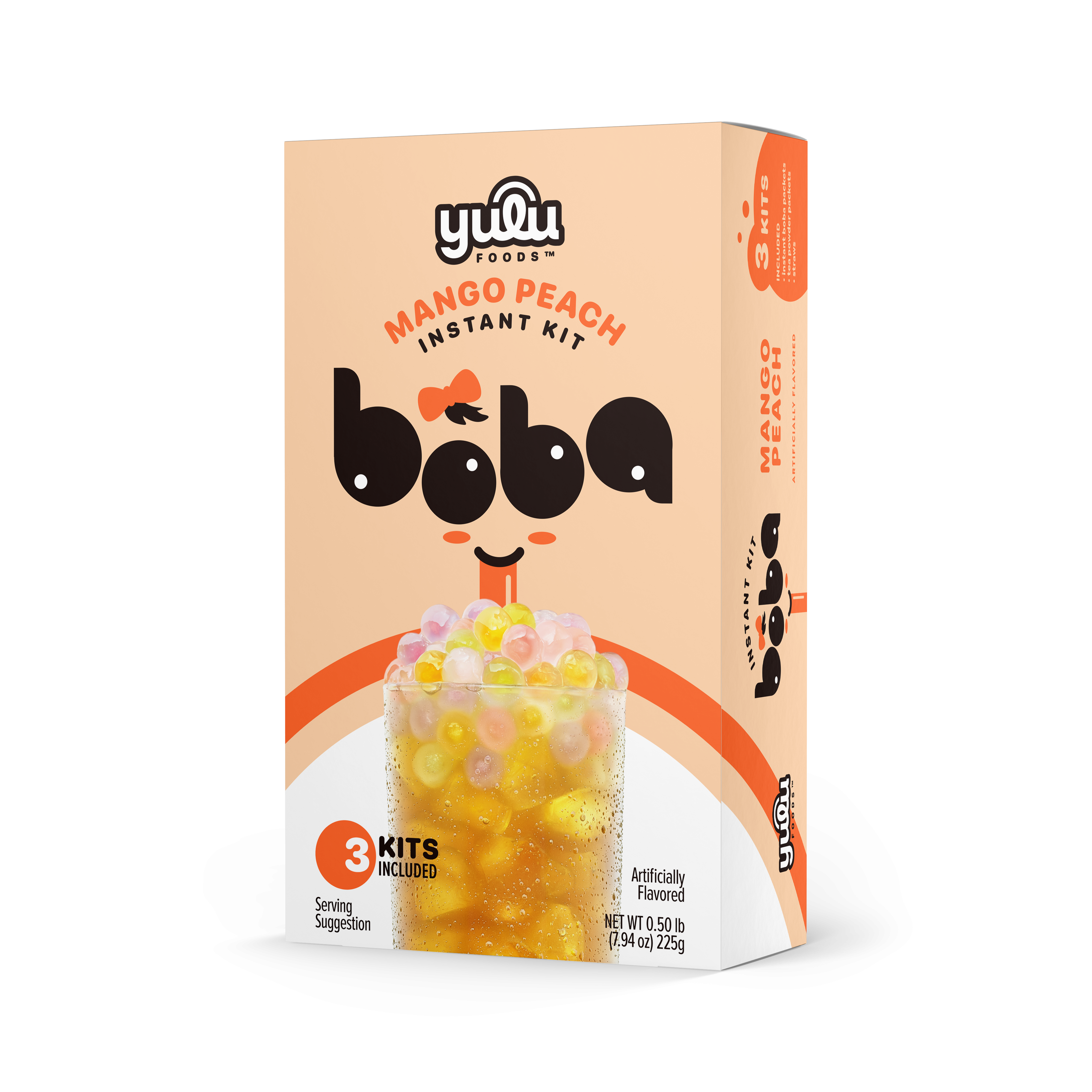 Mango Peach Instant Boba Kit 3 Drinks Set