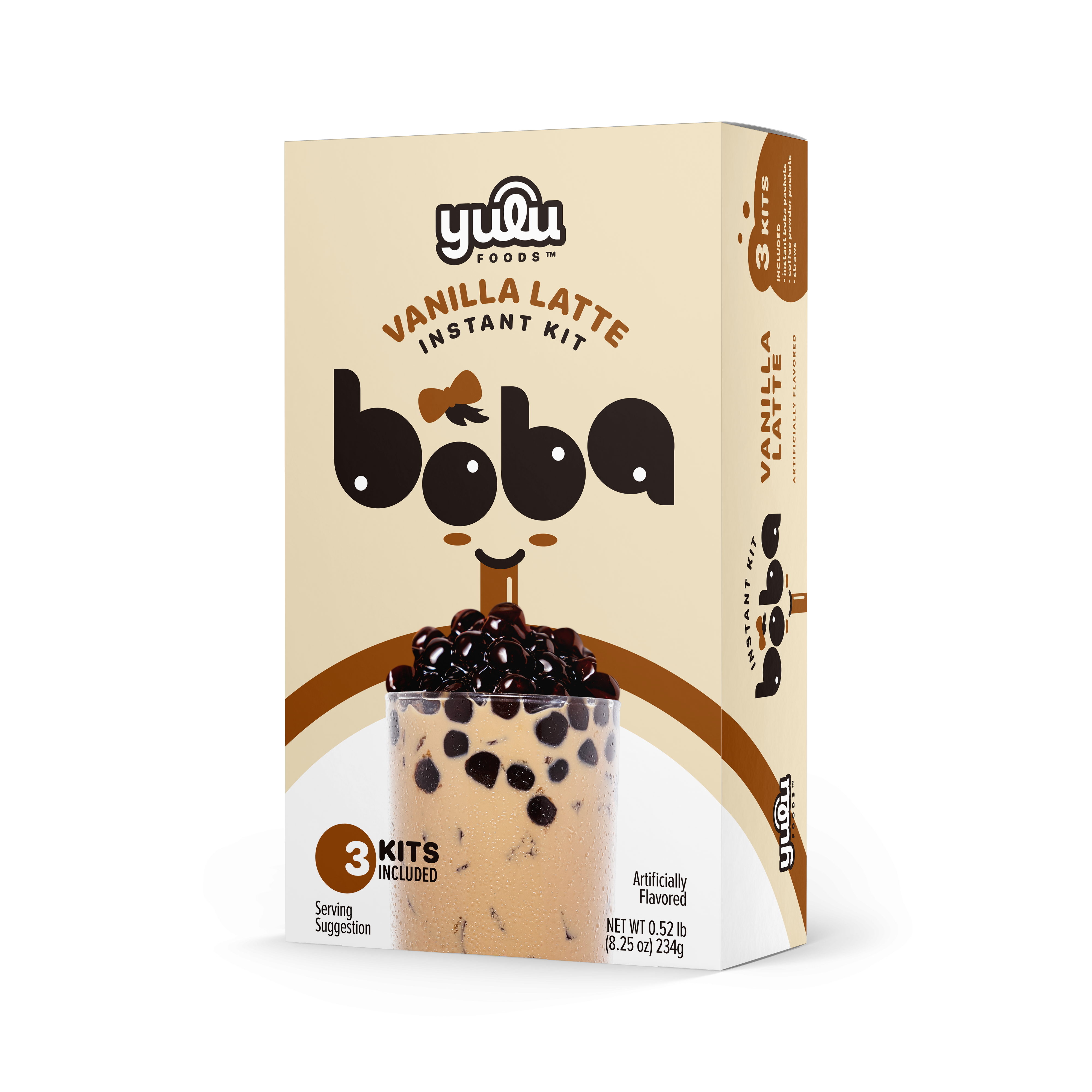Vanilla Latte Instant Boba Kit 3 Drinks Set